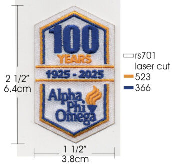 3.5 inch White Centennial Patch